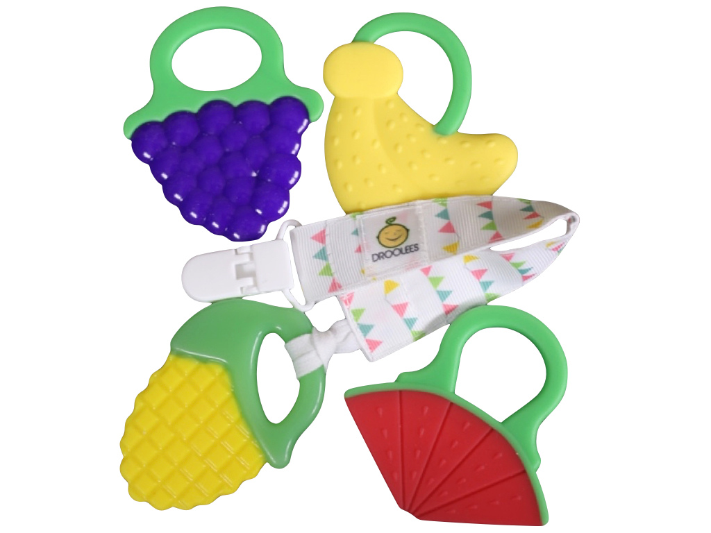 Drooleecious Teether Toys with Pacifier Clip